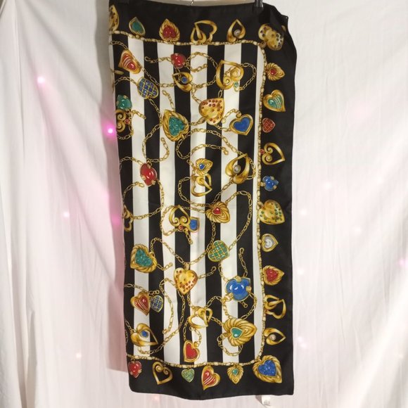 Women's Victoria's Secret Striped Silky Vintage Scarf - Picture 16 of 16